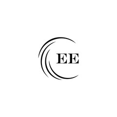 EE logo. E E design. White EE letter. EE, E E letter logo SET design. Initial letter EE linked circle uppercase monogram logo. E E letter logo SET vector design. EE letter logo design