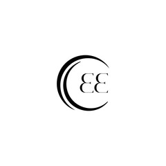 EE logo. E E design. White EE letter. EE, E E letter logo SET design. Initial letter EE linked circle uppercase monogram logo. E E letter logo SET vector design. EE letter logo design