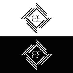 EE logo. E E design. White EE letter. EE, E E letter logo SET design. Initial letter EE linked circle uppercase monogram logo. E E letter logo SET vector design. EE letter logo design