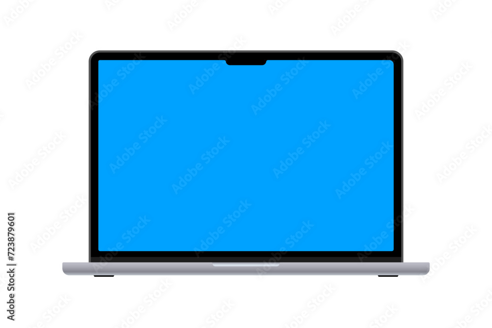 Poster laptop isolated on a white background. computer screen. modern laptop mockup front view vector illus