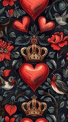 Royal Love and Nature Pattern
