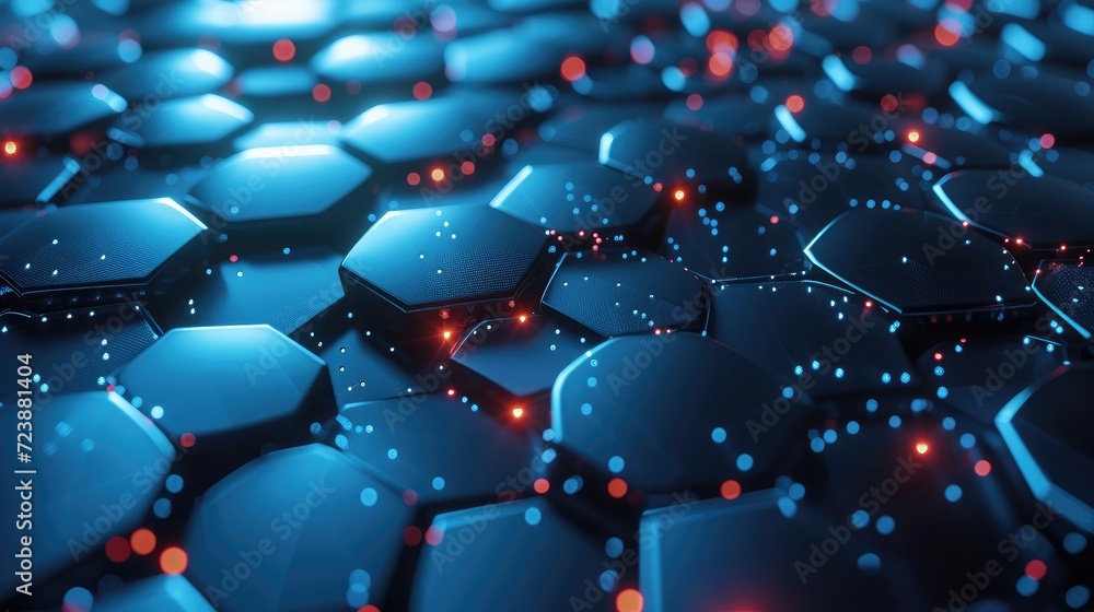 Poster abstract background hexagon network technology