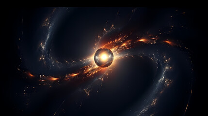 Space galaxy background, 3D illustration of nebulae in the universe