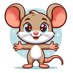 Cartoon character mouse, flat colors
