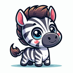 Cartoon zebra character, flat colors