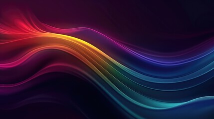 Obraz premium Dark grainy color gradient wave background, purple red yellow blue green colors banner poster cover abstract design