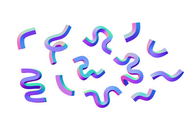 Abstract line, 3d render. Paint Splashes. curve line decorative element.