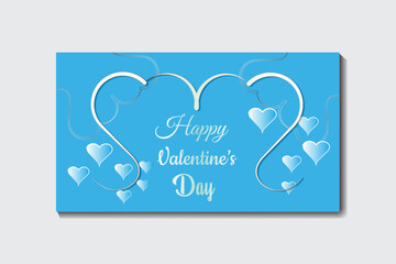 Happy valentine's day background with hearts vector design 
