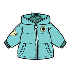Casual heavily insulated puffy jacket color variation for coloring page