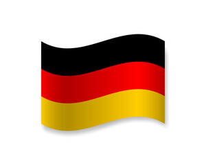 Flag of Germany flat icon. Wavy vector element with shadow. Best for mobile apps, UI and web design.