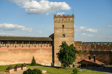 Fototapeta premium Historical Lutsk Castle, also known as Castle of Liubart in Lutsk, Ukraine, July 8, 2023