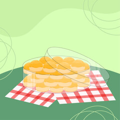 Flat design of nastar cookies illustration