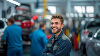 Fototapeta premium Smiling Technician Standing Confidently.