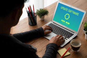 Software update on computer for modish version of device software upgrade