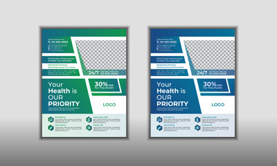 Dental, corporate, medical, and healthcare flyer or poster layout template