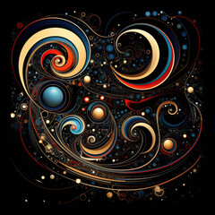 Obraz premium abstract circles with black background 