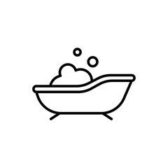 Bathtub outline icons, minimalist vector illustration ,simple transparent graphic element .Isolated on white background