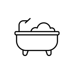 Bathtub outline icons, minimalist vector illustration ,simple transparent graphic element .Isolated on white background