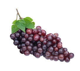  fresh red grape fruit with green leaf . fruit high vitamin C. on transparent.