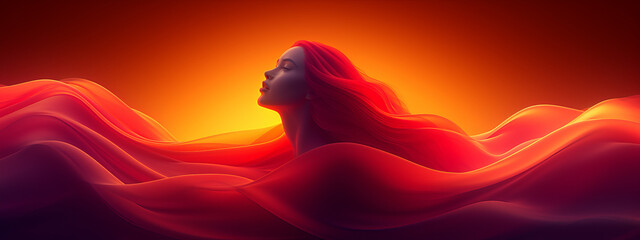 Ethereal Goddess: A Mesmerizing Digital Painting of a Woman With Flowing Hair