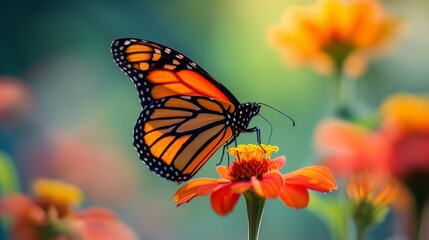 Obraz premium Monarch Butterfly on Orange Flower