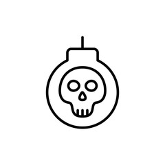 Bomb outline icons, minimalist vector illustration ,simple transparent graphic element .Isolated on white background