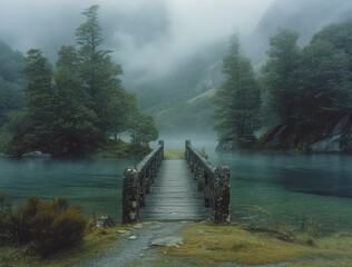 a_photo_bridge_over_a_river_in_a_fog_new_zealand