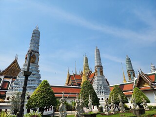 Phra Asada Maha Chedi lined up in front of Wat Phra Sri Rattana Satsadaram, built as an offering to...