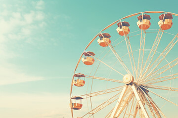 Ferris wheel with retro photo effects