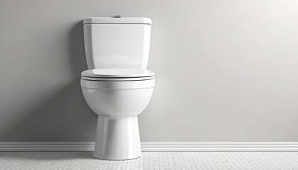 Realistic of a White Toilet Bowl - obrazy, fototapety, plakaty