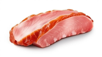 Close-up photograph of piece of meat on clean white surface. This image can be used in various culinary and food-related projects
