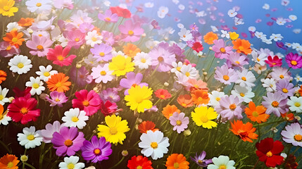 Obraz na płótnie Canvas Seamless flower background, colorful flower background