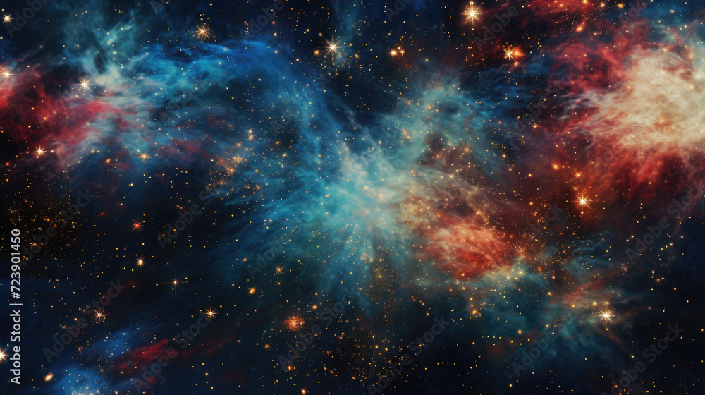 Poster stunning image of large cluster of stars in sky. perfect for astronomy enthusiasts or anyone looking