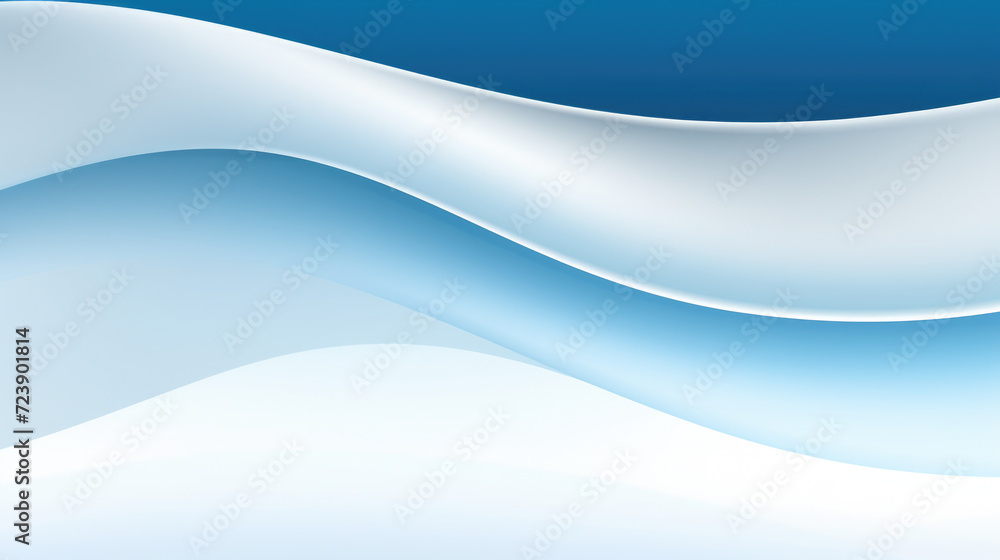 Aufkleber vibrant and soothing blue and white abstract background with flowing waves. perfect for adding touch