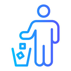 do not litter gradient icon