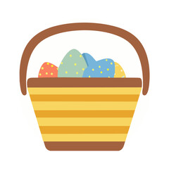 Fototapeta premium basket with easter eggs