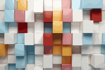Abstract 3D Illustration Showcasing Intricate Square Patterns, abstract illustration, intricate square
