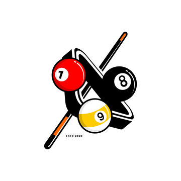 billiard ball sports logo vector