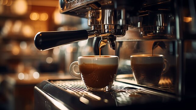 espresso coffee in a glass