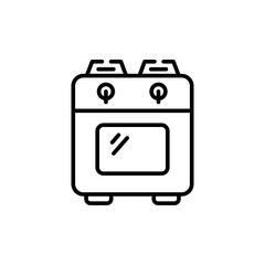 Kitchen stove outline icons, minimalist vector illustration ,simple transparent graphic element .Isolated on white background