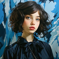 portrait of a woman with hair, girl, beautiful girl