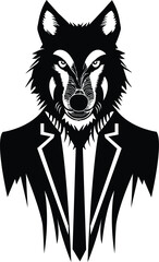 Wolf In tuxedo suit , Tuxedo wolf, Wolf head, Wolf face Instant Download - Wolf Svg, Eps, Png, Jpg, Dxf files digital download