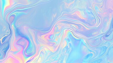 Holographic background shimmering with rainbow colors. Liquid waves with foil effect.