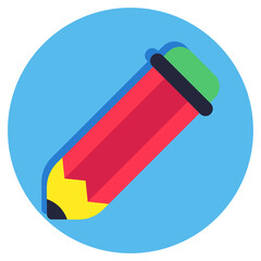 A writing tool icon, flat design of pencil