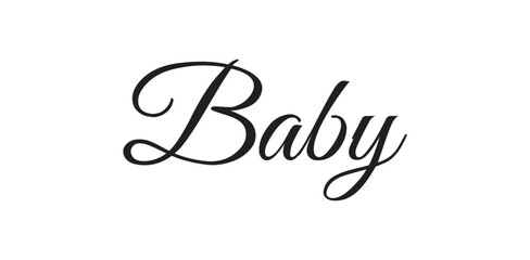 Baby - hand drawn calligraphy inscription.