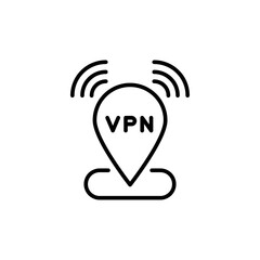 VPN outline icons, minimalist vector illustration ,simple transparent graphic element .Isolated on white background