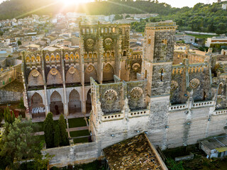 Aerial view, Spain, Balearic Islands, Mallortca, Arta, Son Servera,  Ruin of Church Iglesia Nova