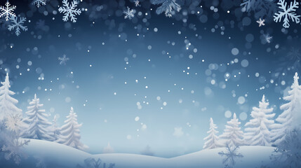 Naklejka na ściany i meble Snowflake background, winter cold texture frozen icy illustration snow frost