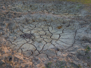 Global warming, dry, cracked soil