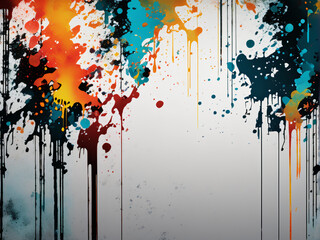 Vibrant Watercolor Splash Art with Colorful Abstract Background and Artistic Tree Texture